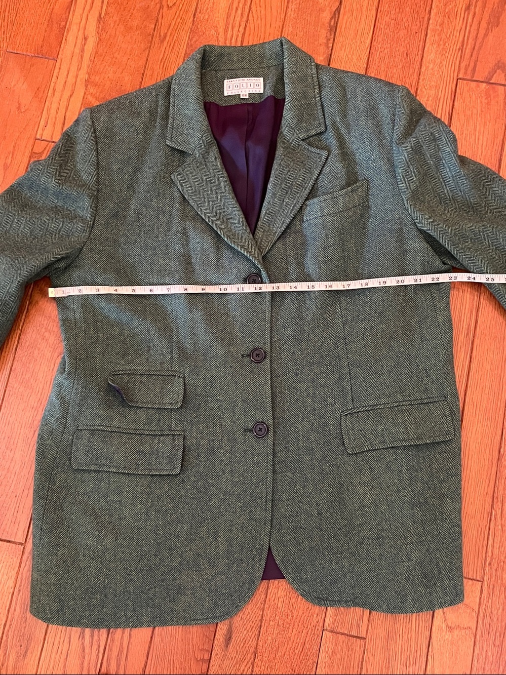Vintage 70s Saks Fifth Avenue Lambswool Blazer Classic Academia 16W - Picture 5 of 8